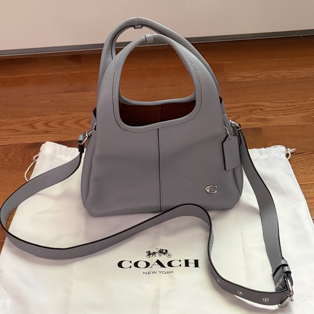 Coach Light Gray Leather crossbody bag